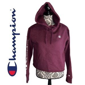 Champion Women’s Cropped‎ Eggplant Hoodie - Size S